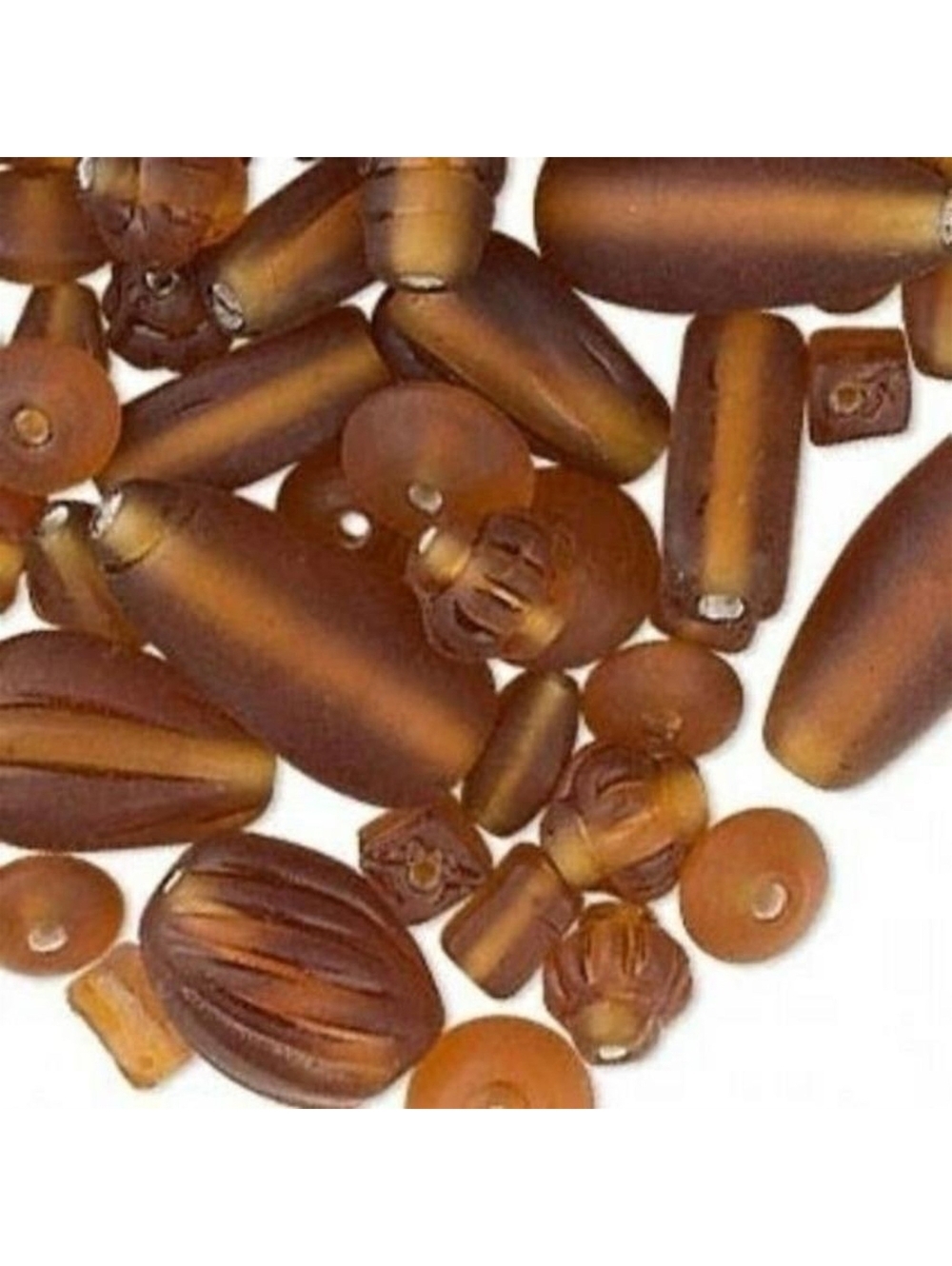 50g Bulk Handcrafted India Lampwork Glass Beads Mix Matte Amber Brown